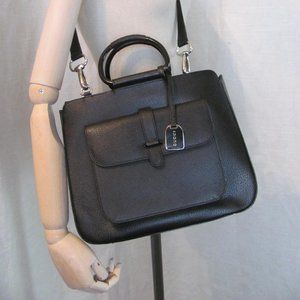 GUCCI Vintage Stylish Black Pig Skin Leather Handbag Satchel/Shoulder 1990s
